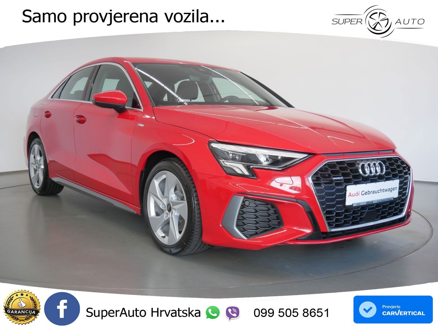Audi A3 Limuzina 40 TFSI (190 KS) quattro S tronic S line LED+GR SJED+ACC