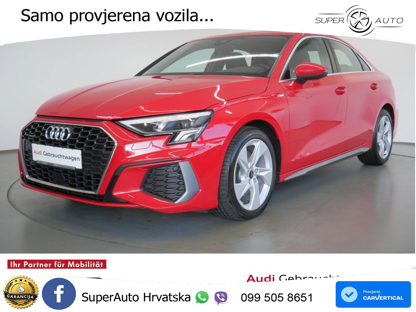 Audi A3 Limuzina 40 TFSI (190 KS) quattro S tronic S line LED+GR SJED+ACC