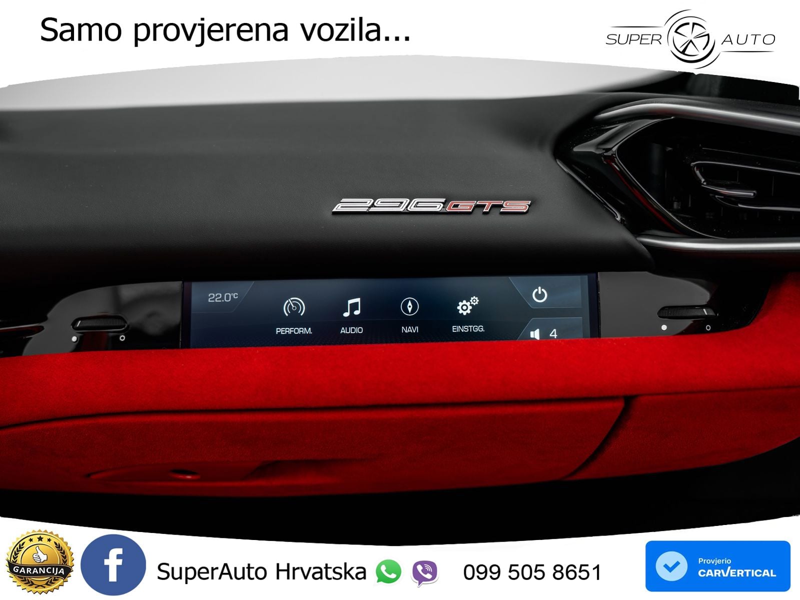 Ferrari 296 GTS 3.0 V6 (830 KS) F1 DCT LED+ACC