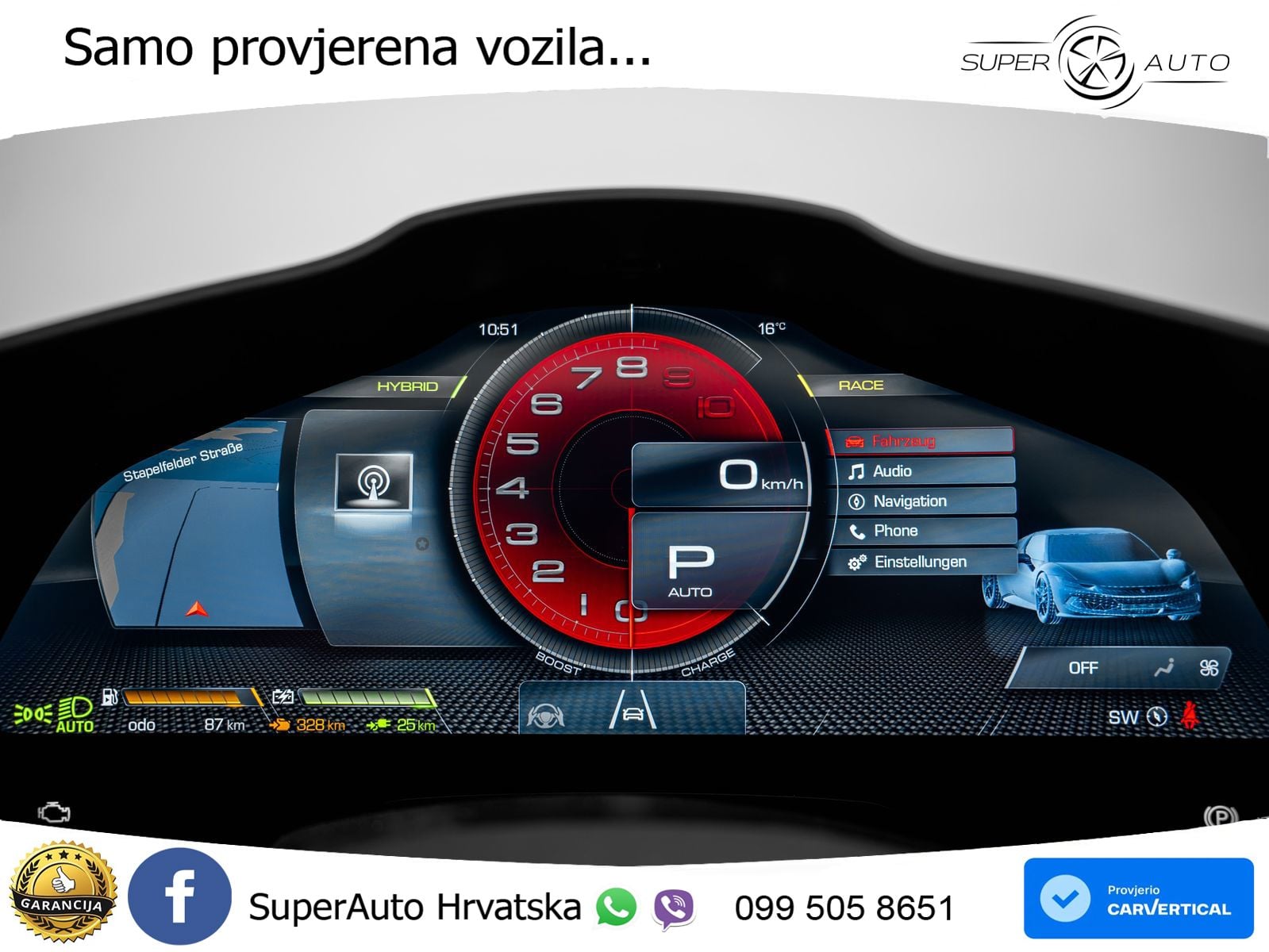 Ferrari 296 GTS 3.0 V6 (830 KS) F1 DCT LED+ACC