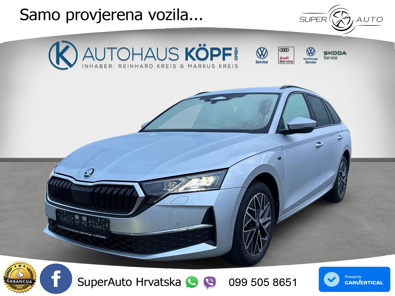 Škoda Octavia Combi 2.0 TDI (150 KS) DSG LED+GR SJED+ACC