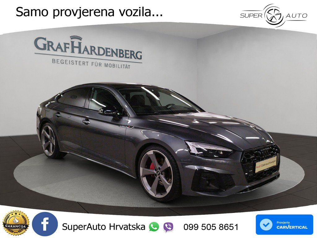 Audi A5 Sportback  40 TFSI (204 KS) quattro S tronic S line MATRIX+GR SJED+KAM