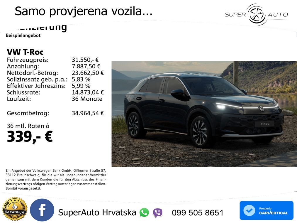 Volkswagen T-Roc 1.5 eTSI (150 KS)  DSG LED+GR SJED+ACC