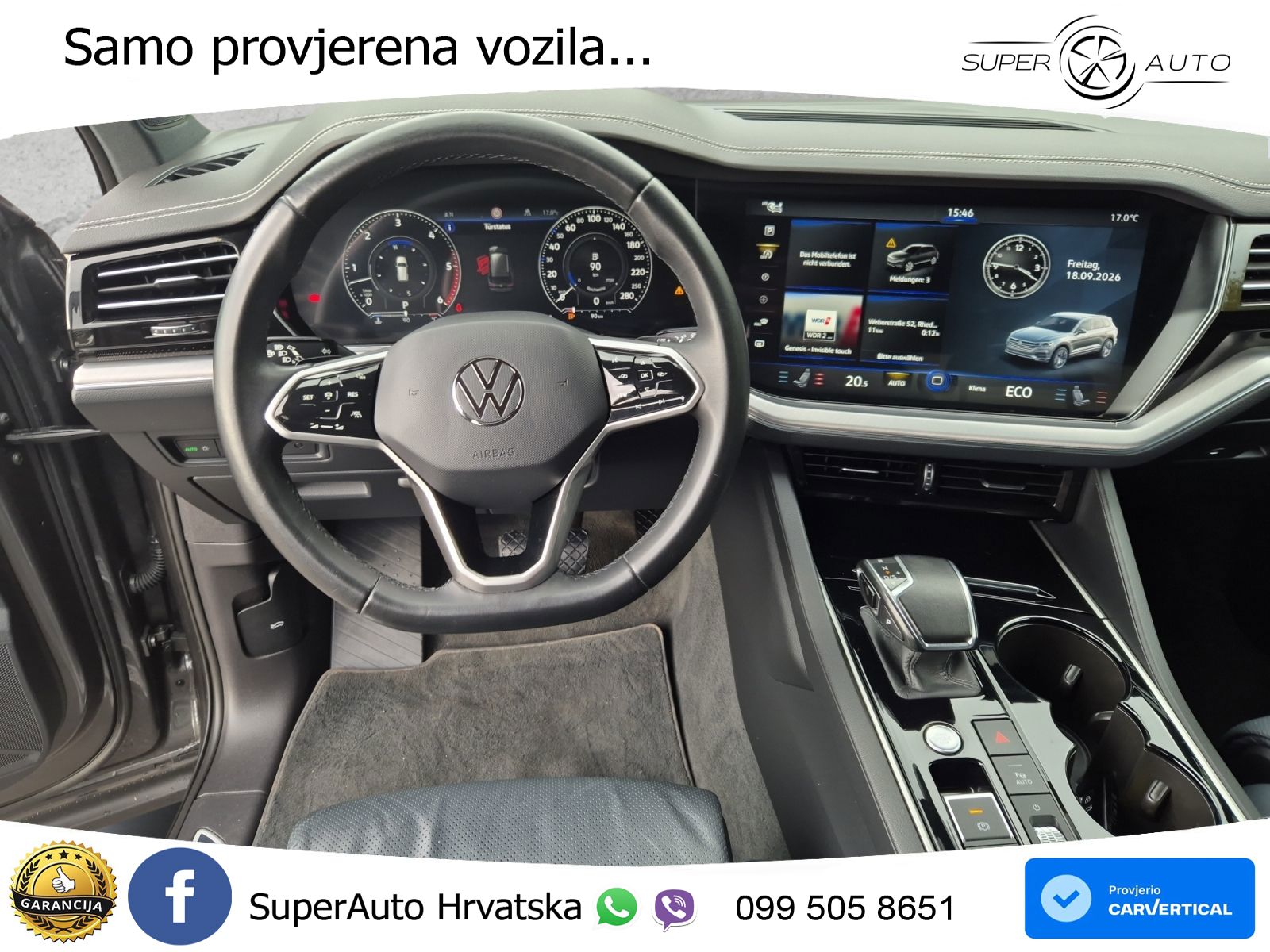 Volkswagen Touareg 3.0 V6 TDI (286 KS) 4MOTION Tiptronic R-Line ZRAČNI+ACC+4xGR SJED+KAM