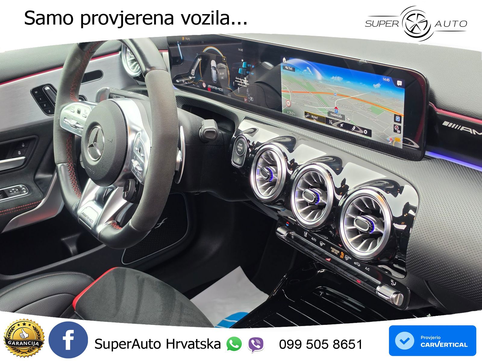 Mercedes-Benz AMG A 45 S 4MATIC+ AMG SPEEDSHIFT DCT 8G ZRAČNI+ACC+GR SJED+360+PANO