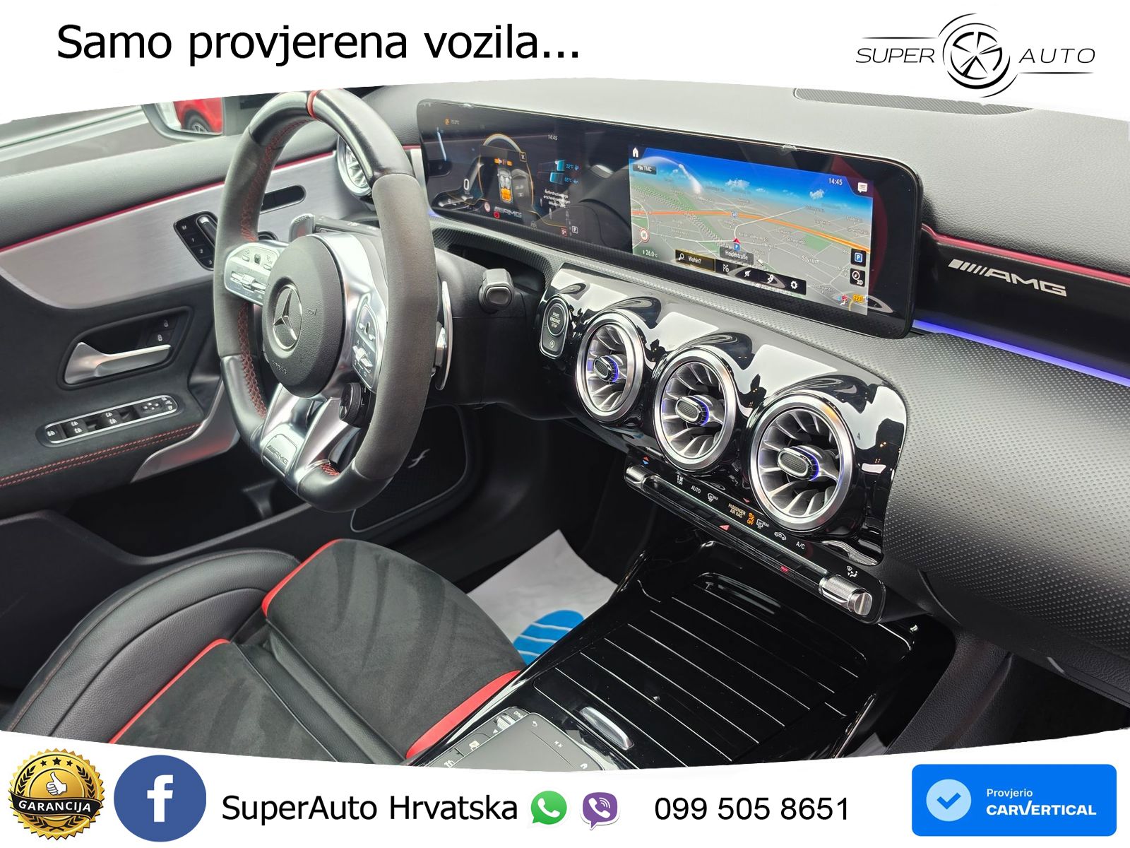 Mercedes-Benz AMG A 45 S 4MATIC+ AMG SPEEDSHIFT DCT 8G ZRAČNI+ACC+GR SJED+360+PANO