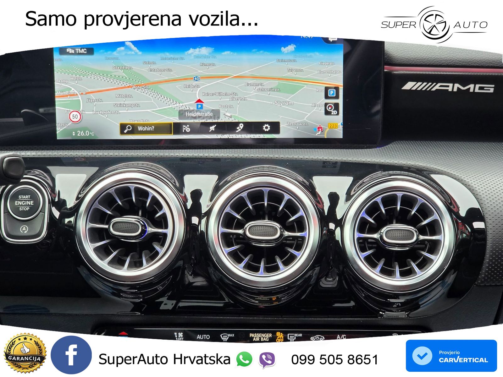 Mercedes-Benz AMG A 45 S 4MATIC+ AMG SPEEDSHIFT DCT 8G ZRAČNI+ACC+GR SJED+360+PANO