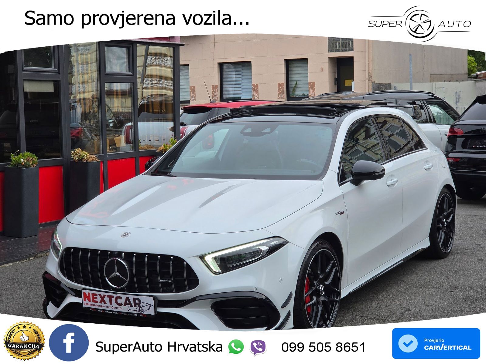 Mercedes-Benz AMG A 45 S 4MATIC+ AMG SPEEDSHIFT DCT 8G ZRAČNI+ACC+GR SJED+360+PANO