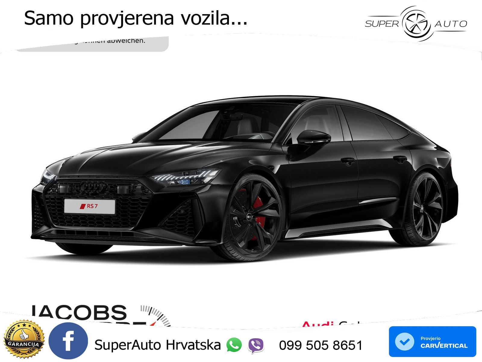 Audi RS7 4.0 TFSI V8 performance (630 KS) quattro tiptronic MATRIX+GR SJED+KAM