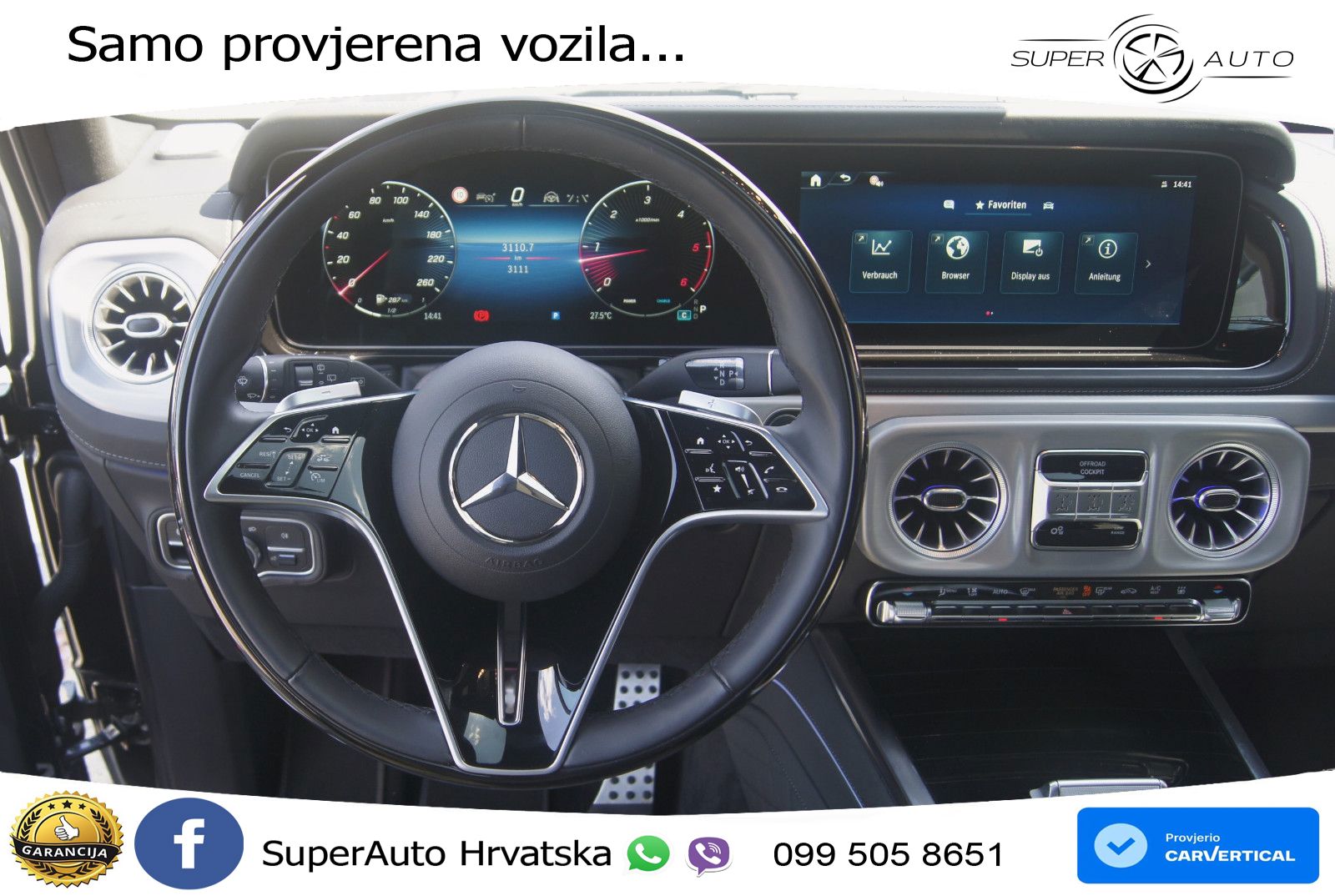 Mercedes G 450d Long (367 KS) 4MATIC 9G-TRONIC AMG ZRAČNI+ACC+4xGR SJED+360