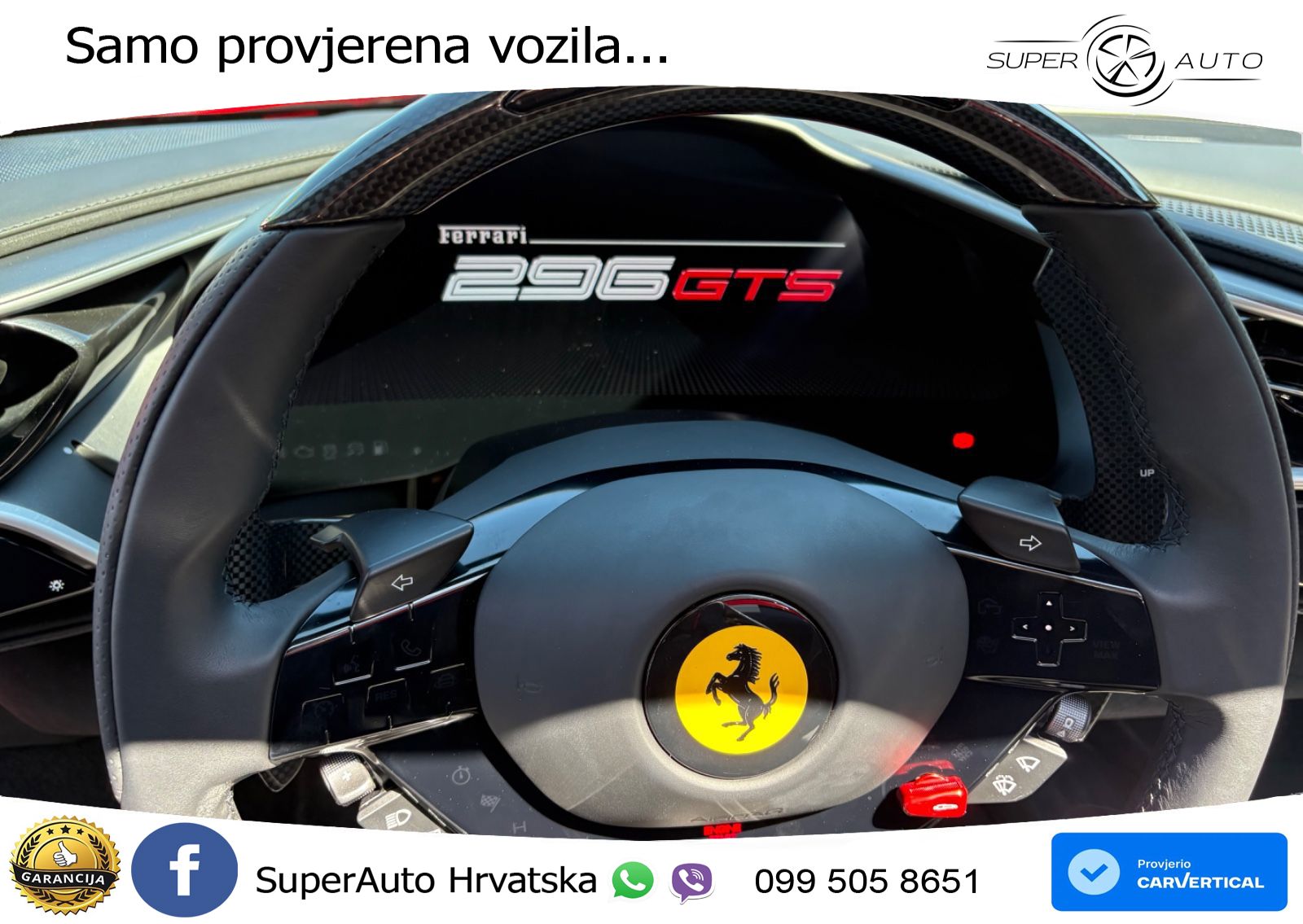 Ferrari 296 GTS 3.0 V6 (830 KS) F1 DCT LED+ACC