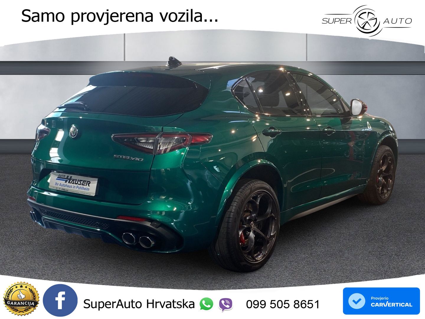 Alfa Romeo Stelvio Quadrifoglio 2.9 V6 Bi-Turbo (520 KS) Q4 Automatic LED+GR SJED+ACC