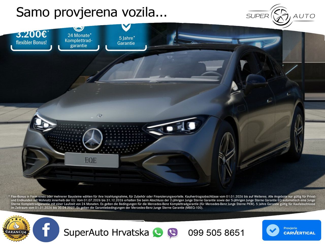 Mercedes EQE 350+ 105 kWh (320 KS) AMG ZRAČNI+ACC+GR SJED+360+PANO