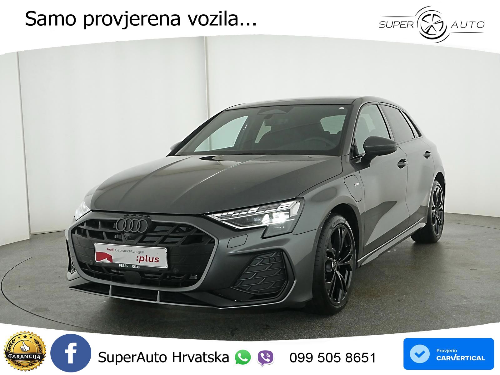 Audi A3 Sportback 40 TFSI e (204 KS) Plug-in Hybrid S tronic S line ACC+GR SJED+360+PANO