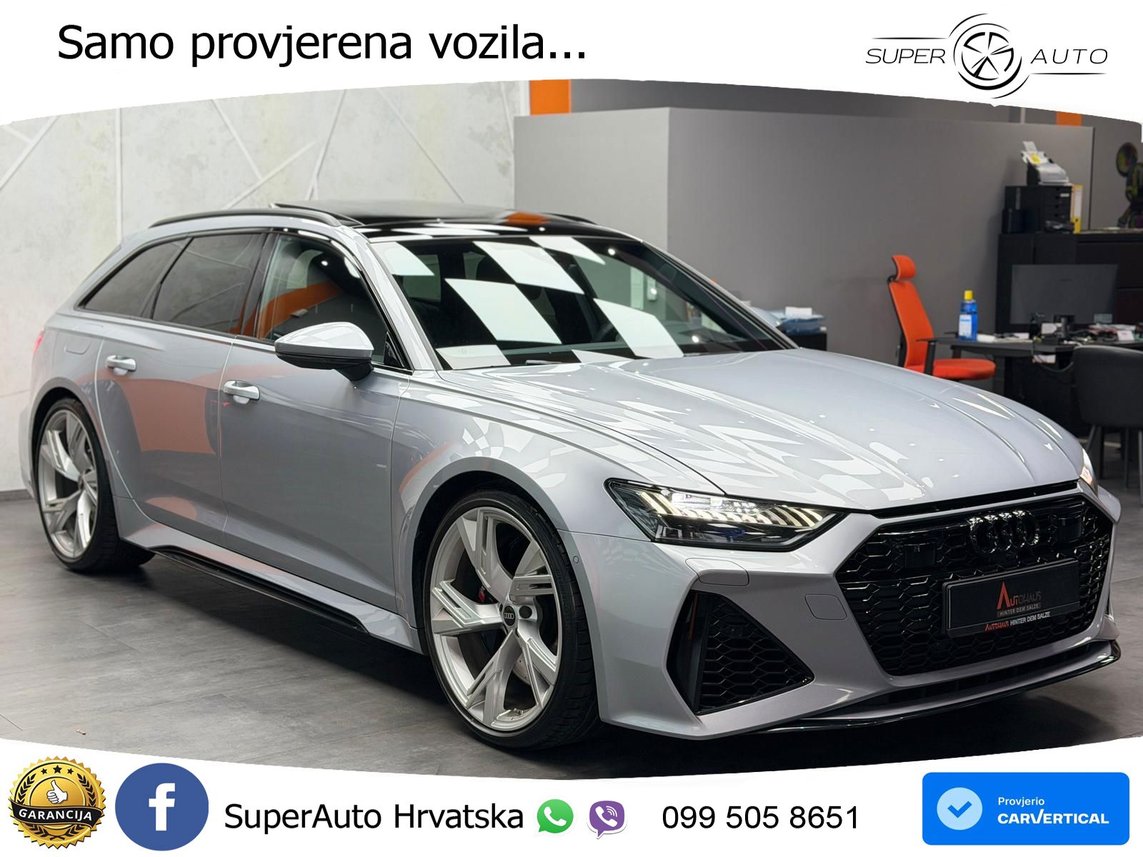 Audi RS6 Avant 4.0 TFSI V8 (600 KS) quattro Tiptronic ZRAČNI+ACC+GR SJED+KAM+PANO