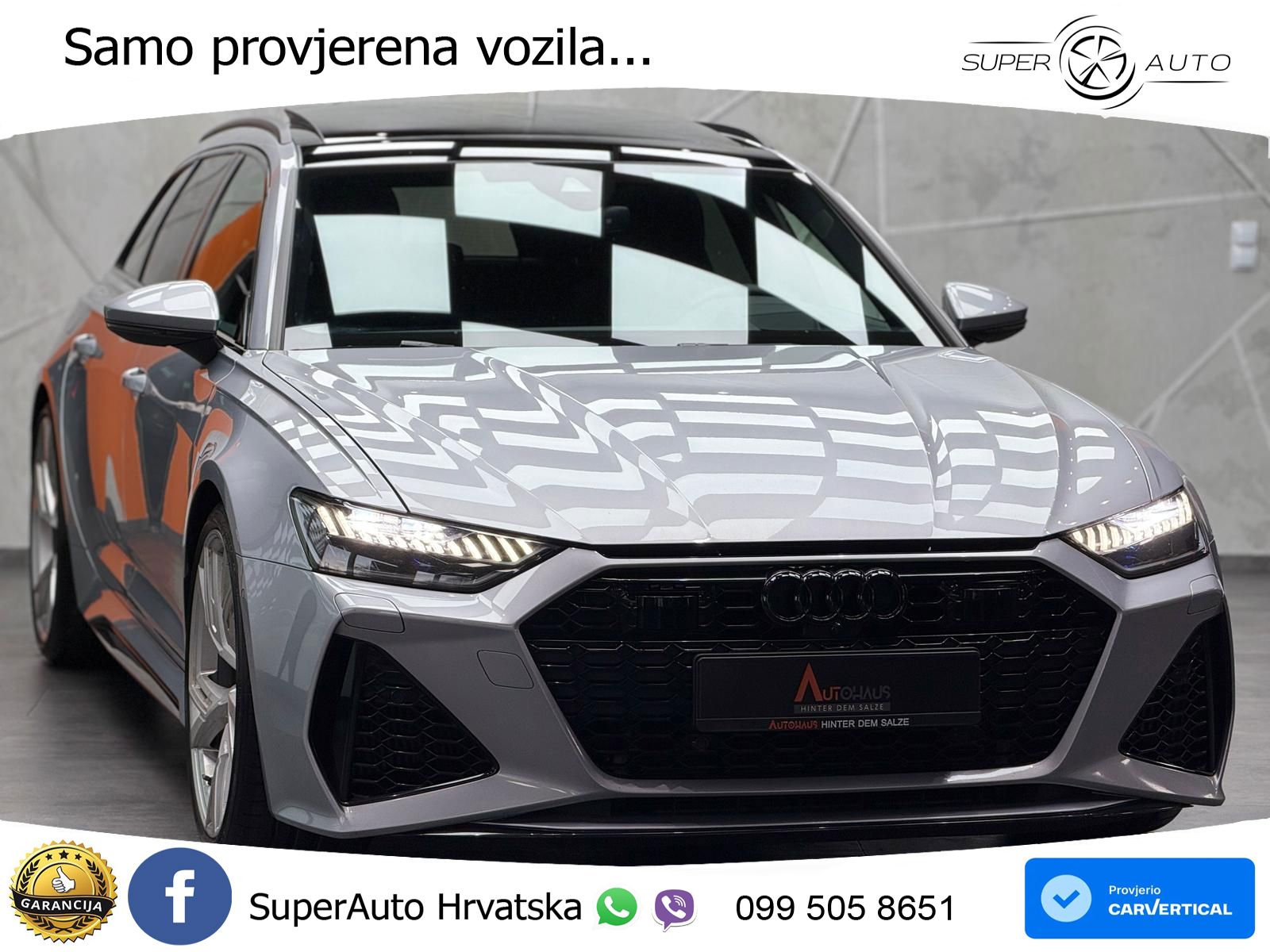 Audi RS6 Avant 4.0 TFSI V8 (600 KS) quattro Tiptronic ZRAČNI+ACC+GR SJED+KAM+PANO