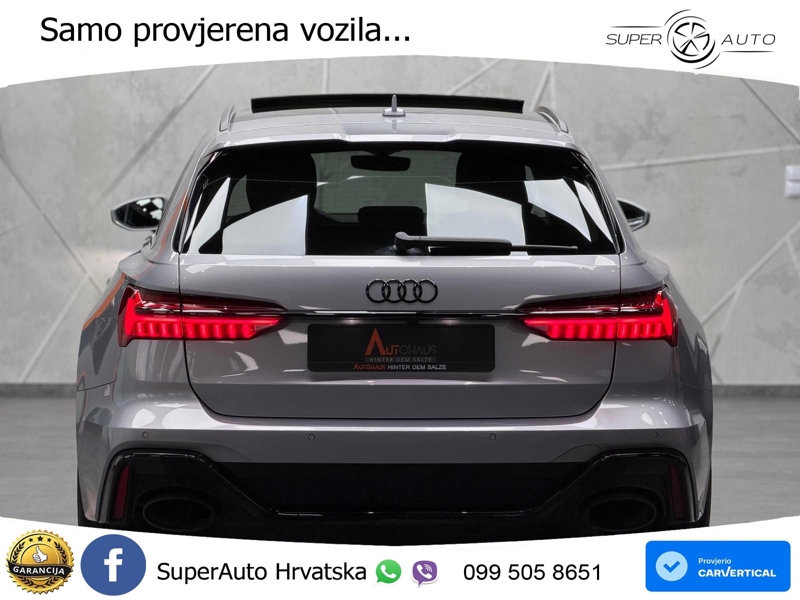 Audi RS6 Avant 4.0 TFSI V8 (600 KS) quattro Tiptronic ZRAČNI+ACC+GR SJED+KAM+PANO