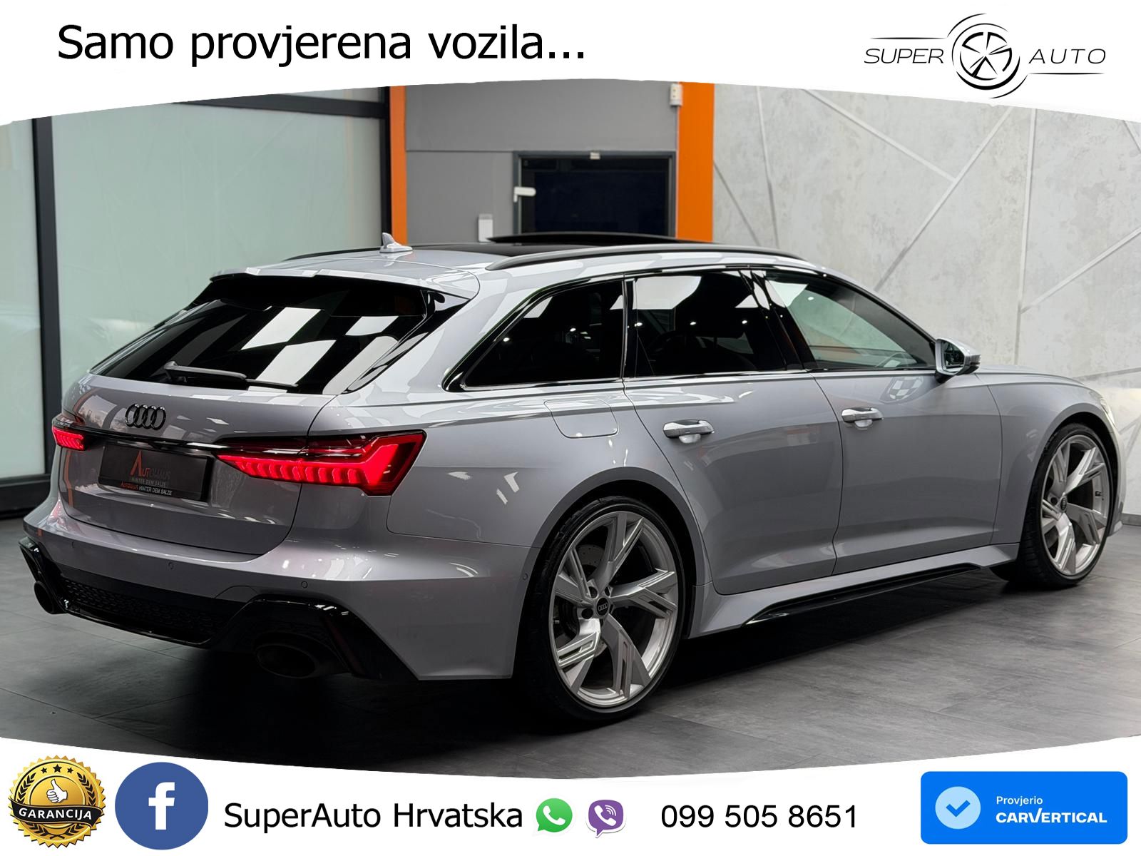 Audi RS6 Avant 4.0 TFSI V8 (600 KS) quattro Tiptronic ZRAČNI+ACC+GR SJED+KAM+PANO