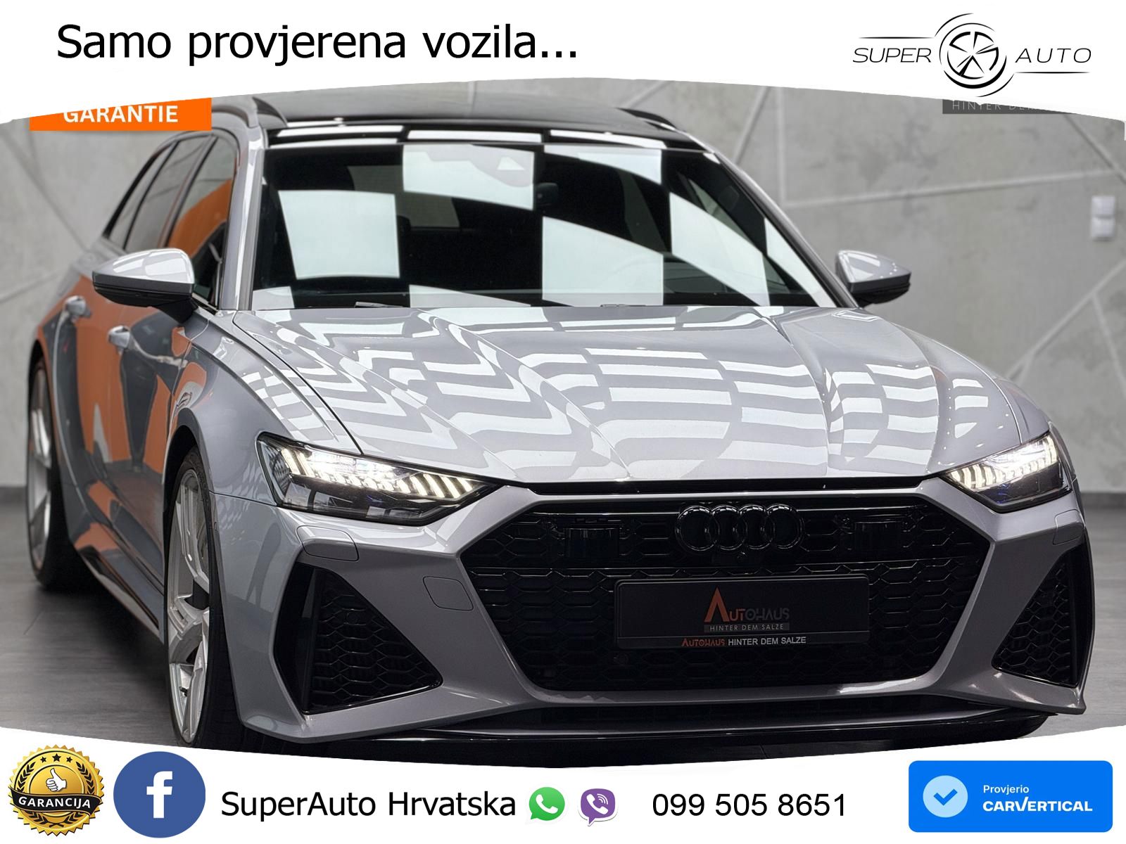 Audi RS6 Avant 4.0 TFSI V8 (600 KS) quattro Tiptronic ZRAČNI+ACC+GR SJED+KAM+PANO