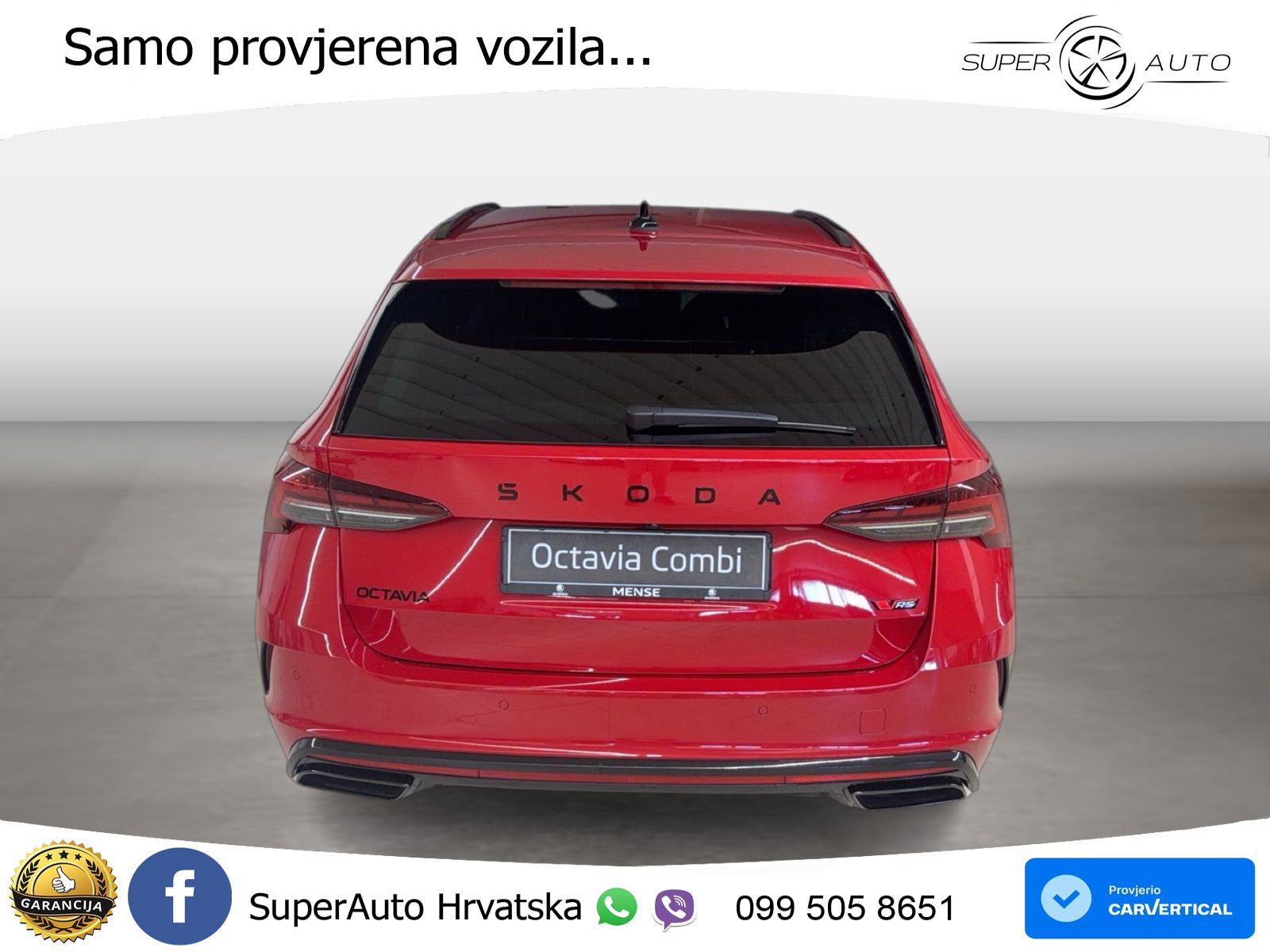 Škoda Octavia Combi RS 2.0 TSI (265 KS) DSG LED+GR SJED+ACC