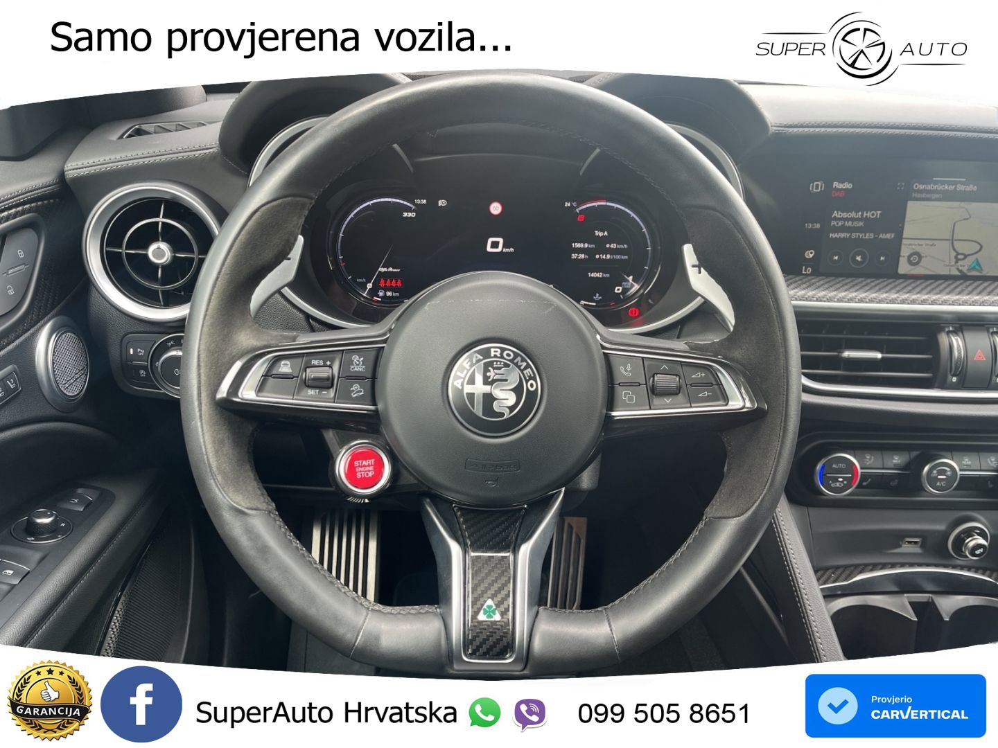 Alfa Romeo Stelvio Quadrifoglio 2.9 V6 Bi-Turbo (520 KS) Q4 Automatic LED+GR SJED+ACC