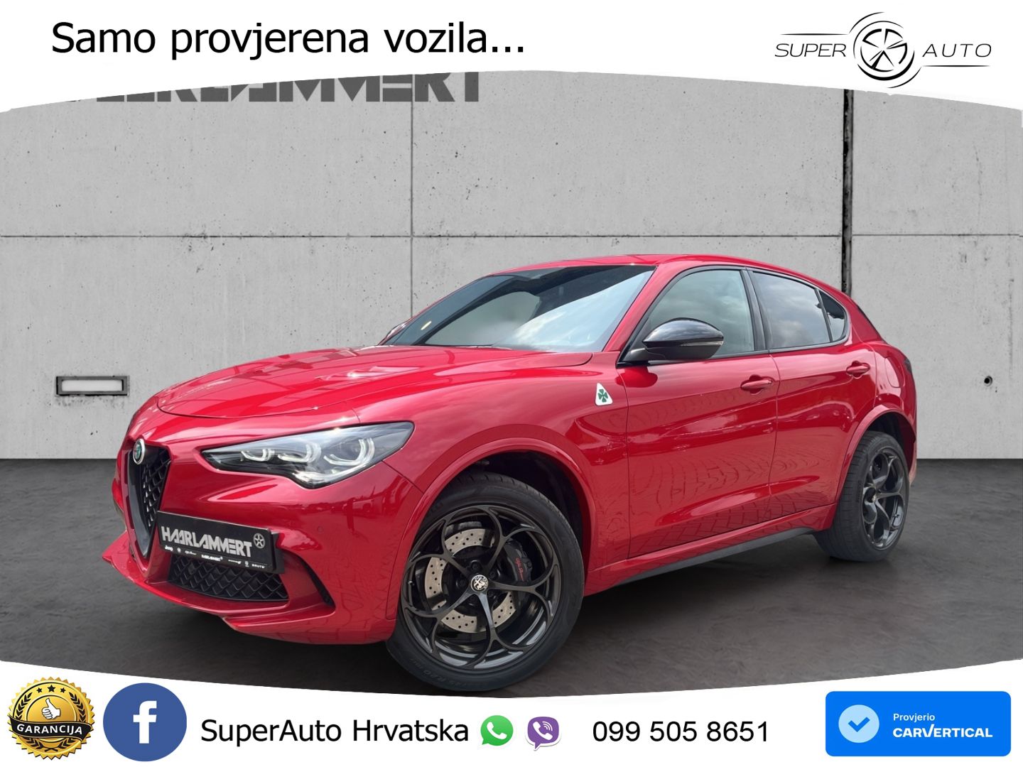 Alfa Romeo Stelvio Quadrifoglio 2.9 V6 Bi-Turbo (520 KS) Q4 Automatic LED+GR SJED+ACC