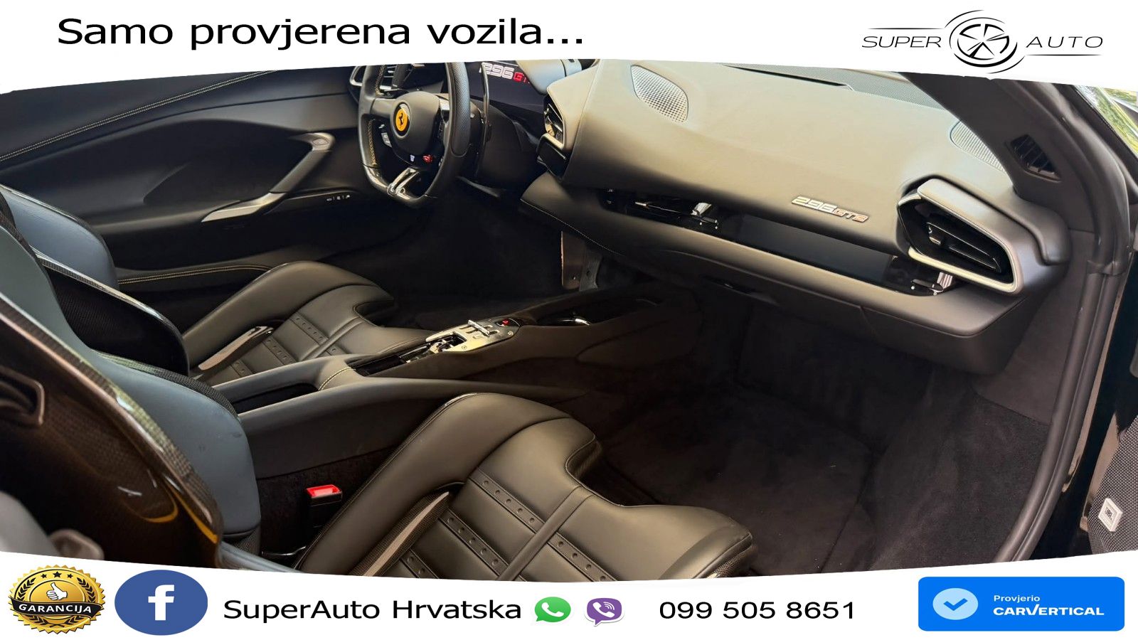 Ferrari 296 GTB 3.0 V6 (830 KS) F1 DCT ZRAČNI+ACC+GR SJED+KAM
