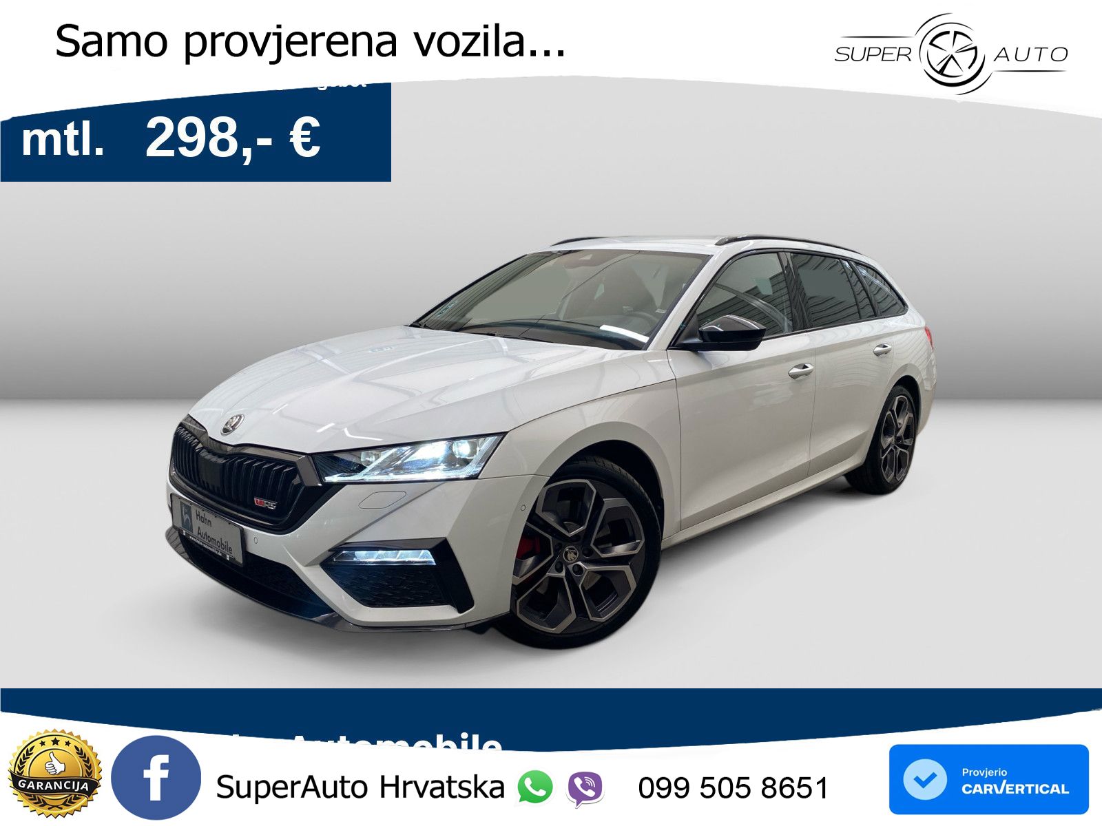 Škoda Octavia Combi RS 2.0 TSI (245 KS) LED+GR SJED+ACC