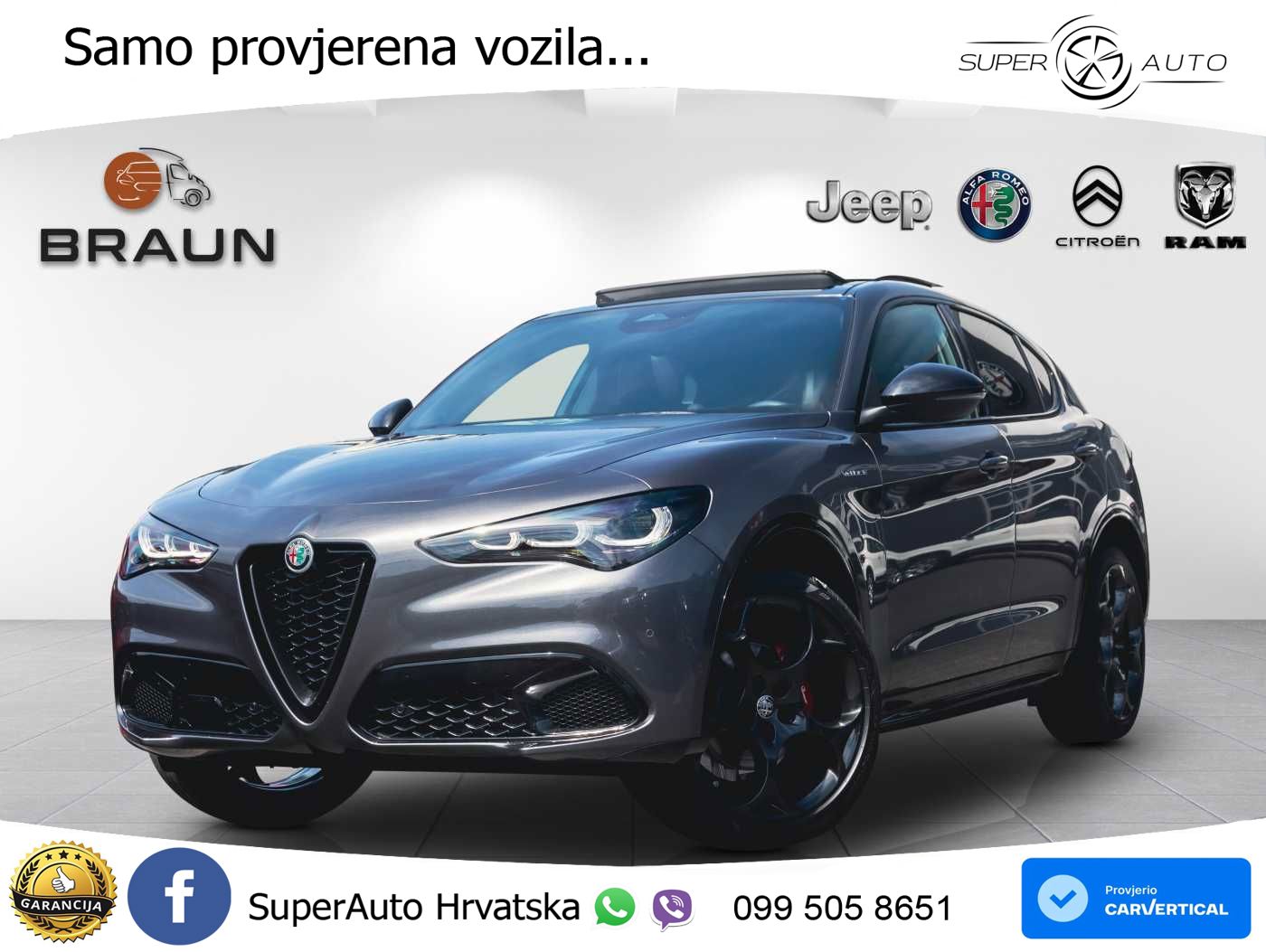 Alfa Romeo Stelvio 2.0 Turbo (280 KS) Q4 Automatic LED+GR SJED+ACC