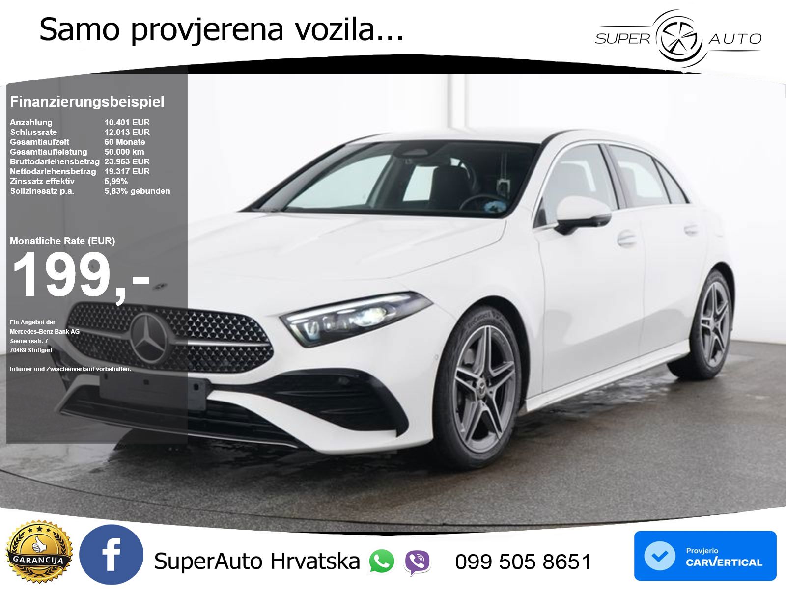 Mercedes-Benz A 180d 8G-DCT AMG LED+GR SJED+ACC