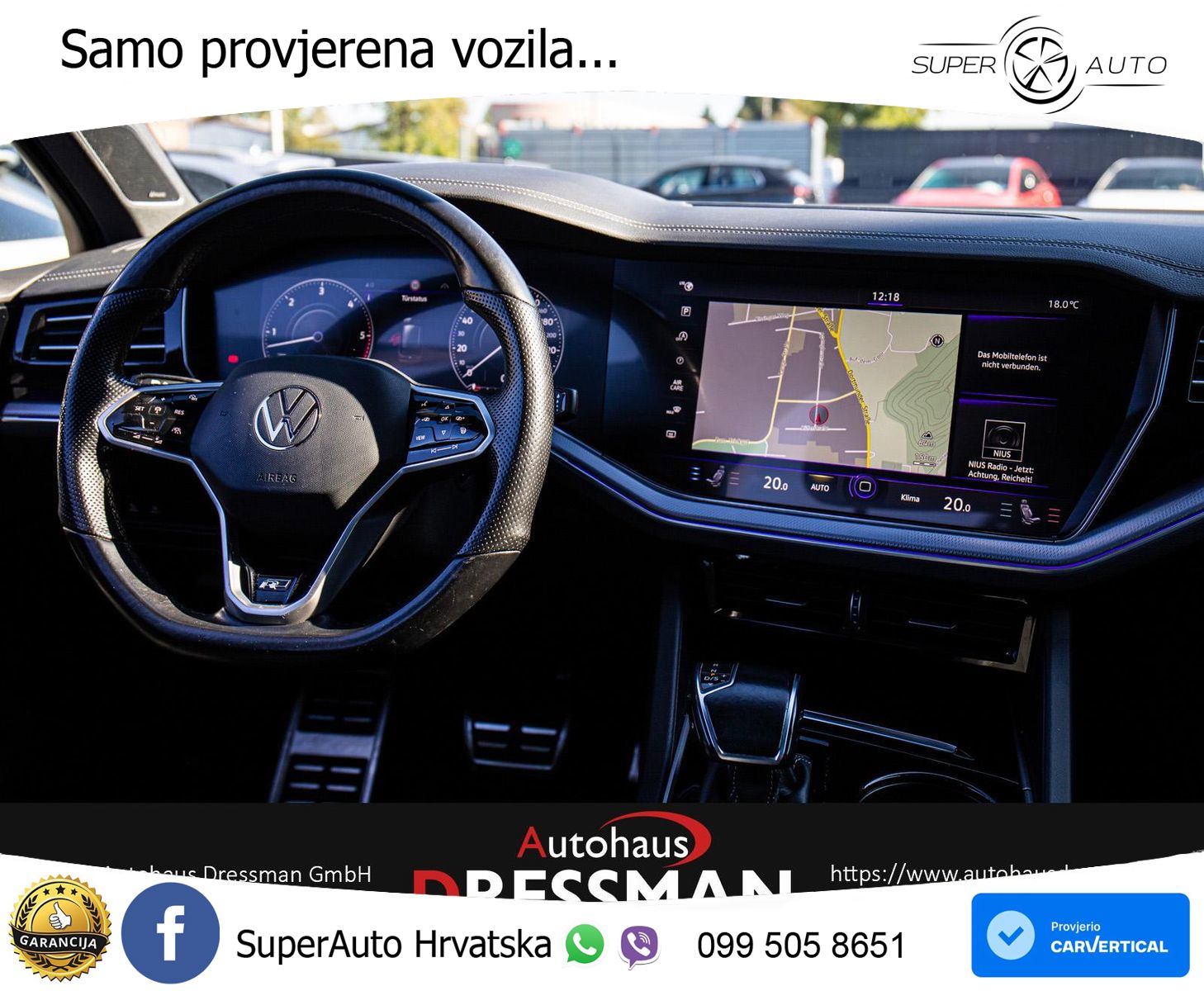 Volkswagen Touareg 3.0 V6 TDI (286 KS) 4MOTION Tiptronic R-Line ZRAČNI+ACC+GR SJED+KAM+PANO