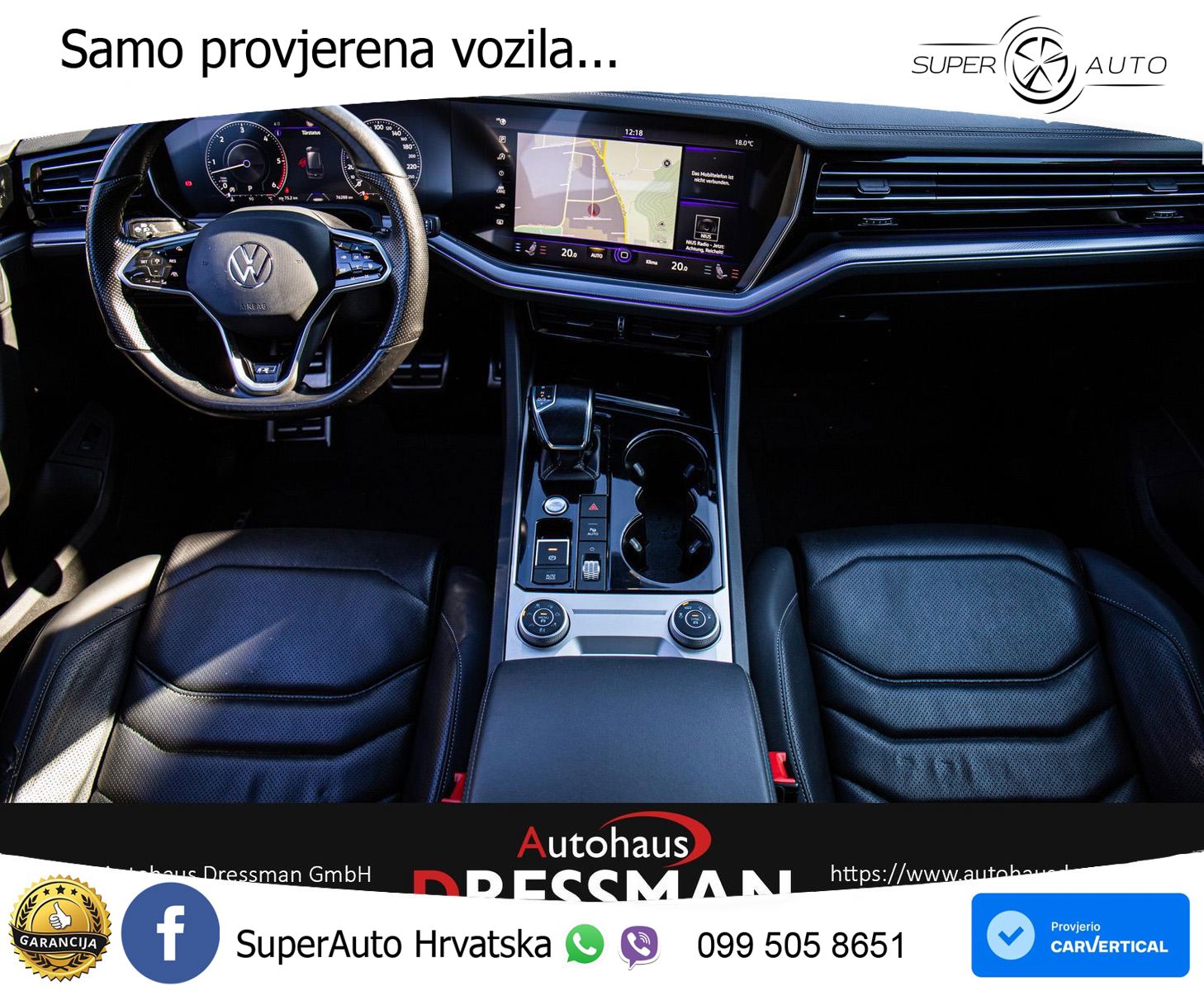 Volkswagen Touareg 3.0 V6 TDI (286 KS) 4MOTION Tiptronic R-Line ZRAČNI+ACC+GR SJED+KAM+PANO