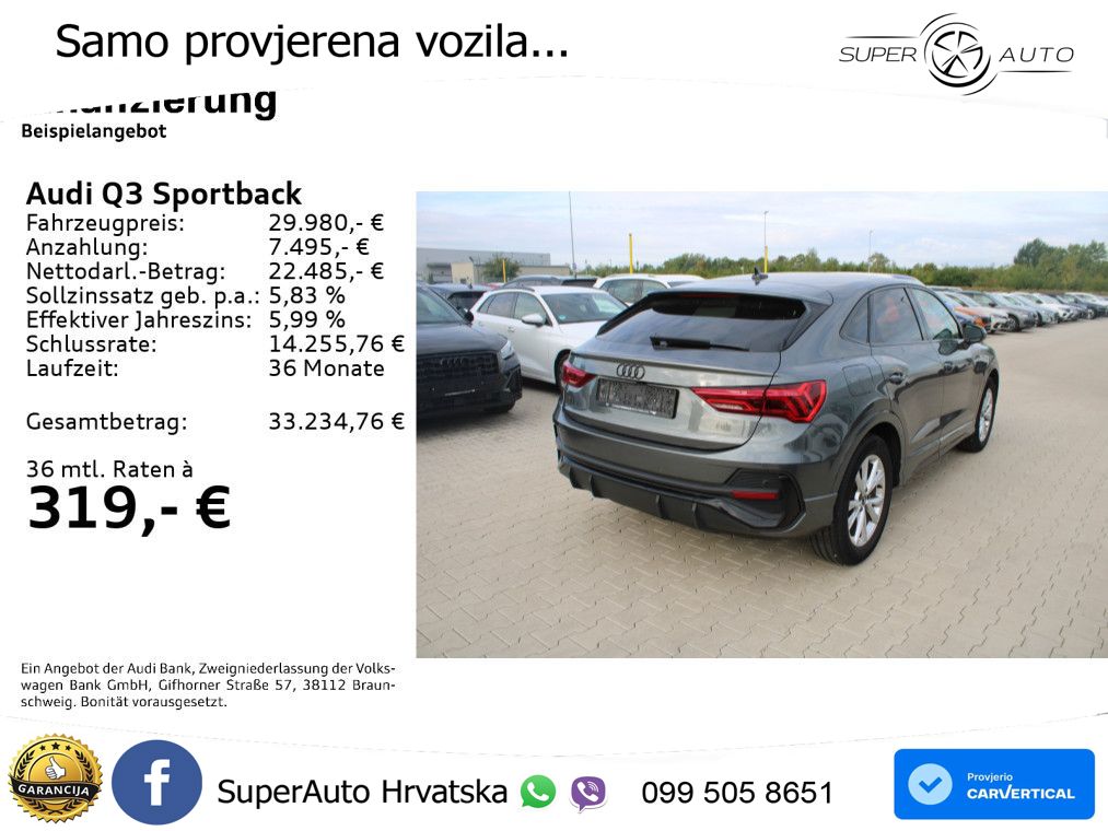 Audi Q3 II Sportback 35 TFSI (150 KS) S tronic S line