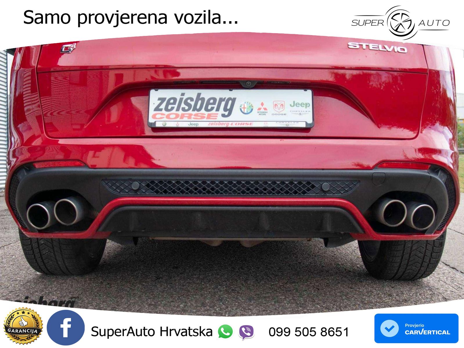 Alfa Romeo Stelvio Quadrifoglio 2.9 V6 Bi-Turbo (520 KS) Q4 Automatic LED+GR SJED+ACC
