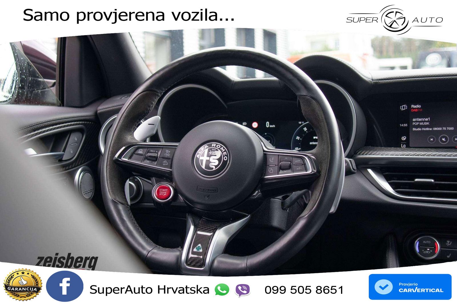 Alfa Romeo Stelvio Quadrifoglio 2.9 V6 Bi-Turbo (520 KS) Q4 Automatic LED+GR SJED+ACC