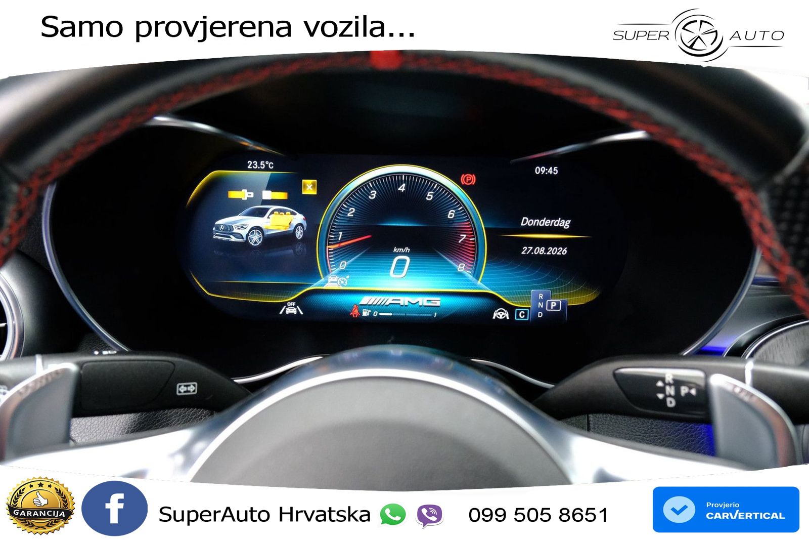 Mercedes GLC Coupe AMG 43 V6 (390 KS) 4MATIC TCT ZRAČNI+ACC+GR SJED+KAM+PANO
