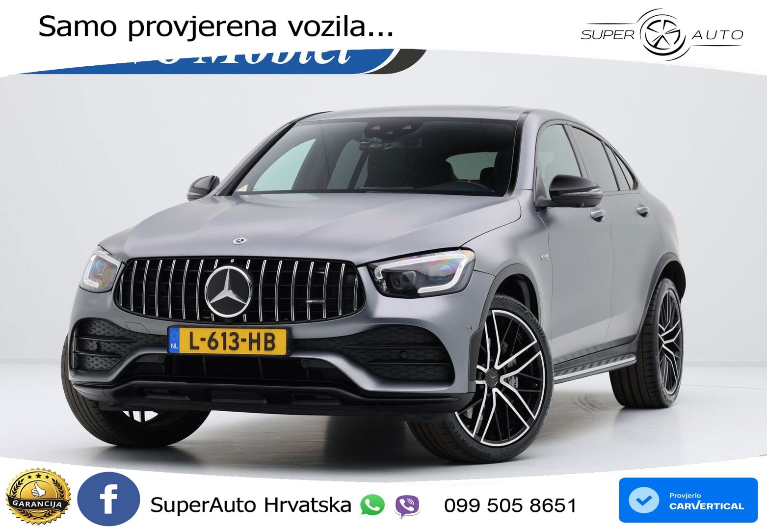 Mercedes GLC Coupe AMG 43 V6 (390 KS) 4MATIC TCT ZRAČNI+ACC+GR SJED+KAM+PANO
