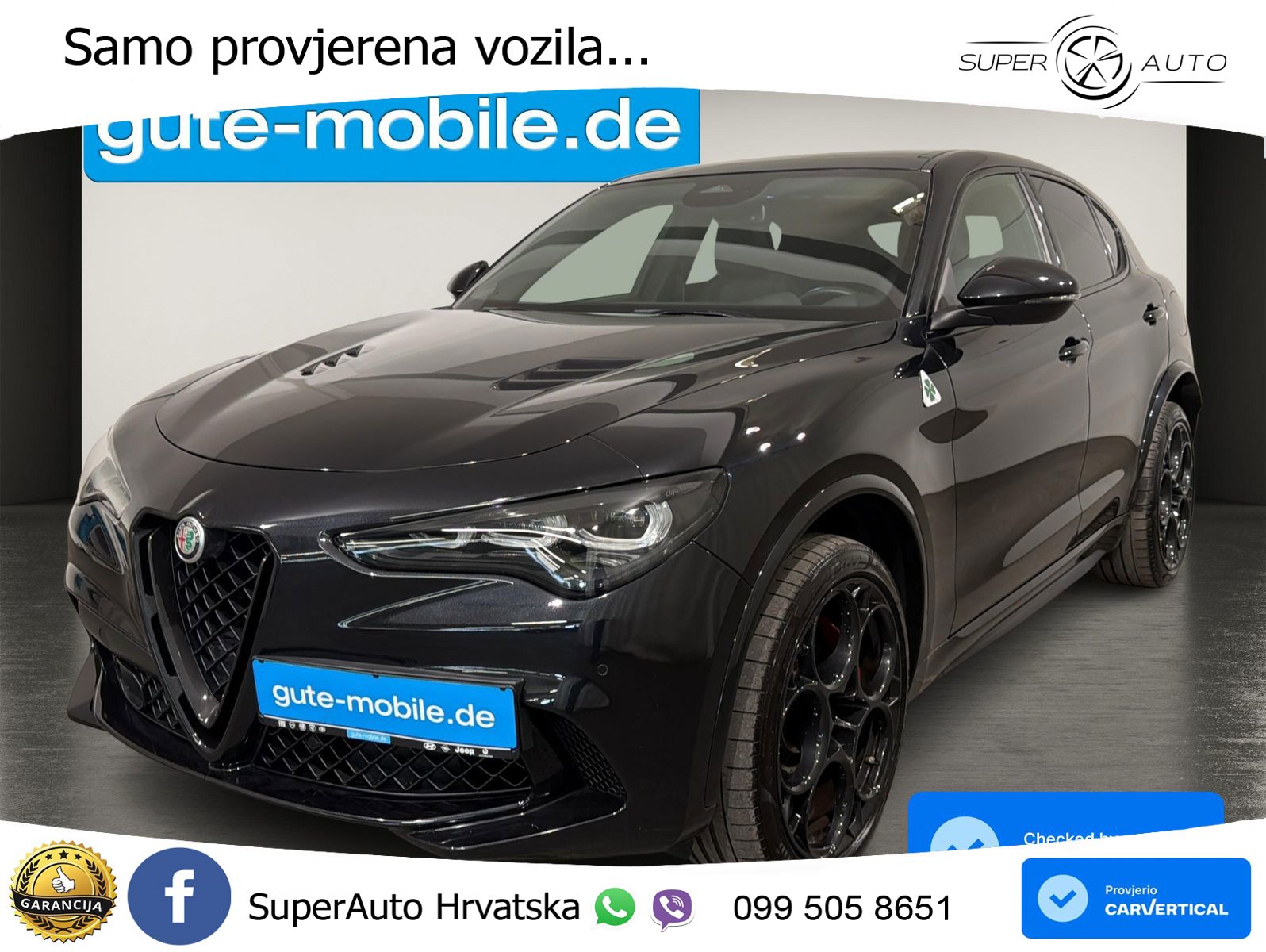 Alfa Romeo Stelvio Quadrifoglio 2.9 V6 Bi-Turbo (520 KS) Q4 Automatic LED+GR SJED+ACC