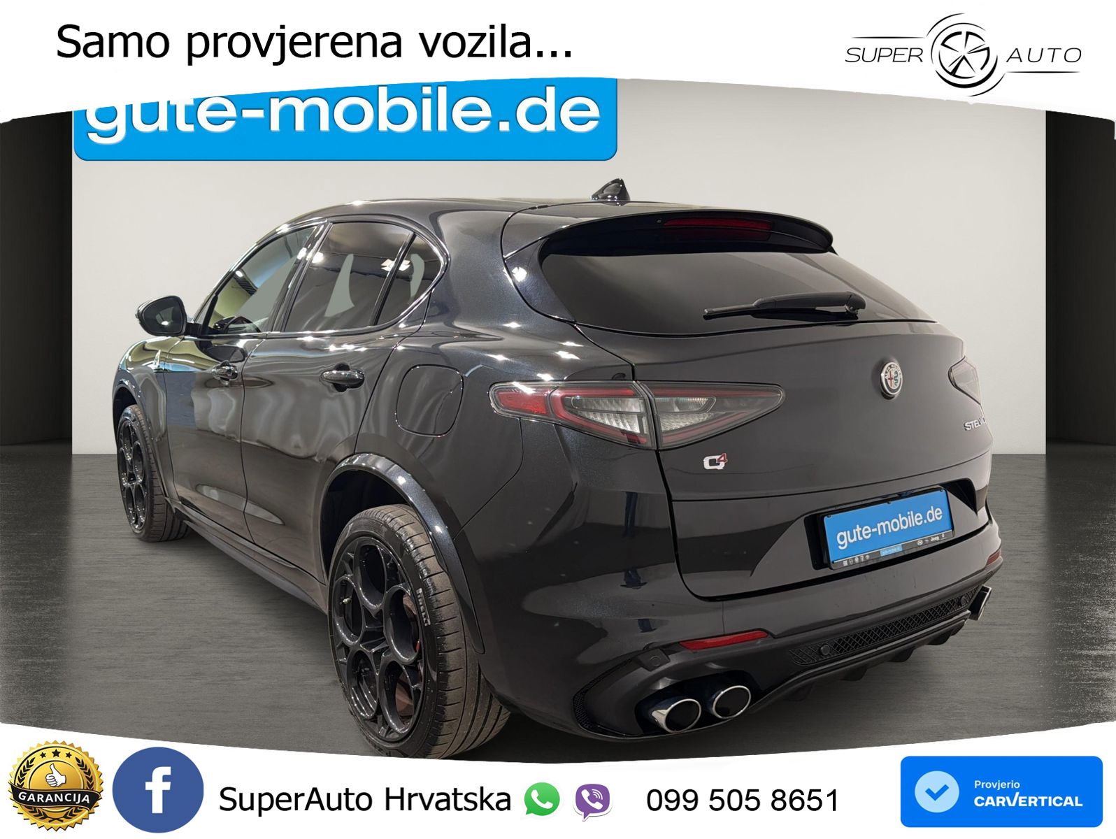 Alfa Romeo Stelvio Quadrifoglio 2.9 V6 Bi-Turbo (520 KS) Q4 Automatic LED+GR SJED+ACC