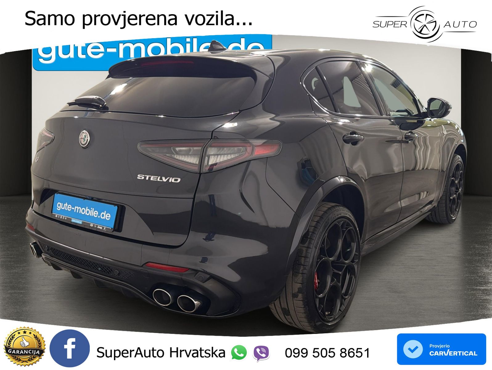 Alfa Romeo Stelvio Quadrifoglio 2.9 V6 Bi-Turbo (520 KS) Q4 Automatic LED+GR SJED+ACC