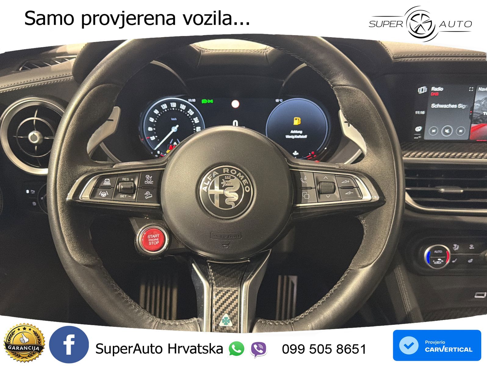 Alfa Romeo Stelvio Quadrifoglio 2.9 V6 Bi-Turbo (520 KS) Q4 Automatic LED+GR SJED+ACC