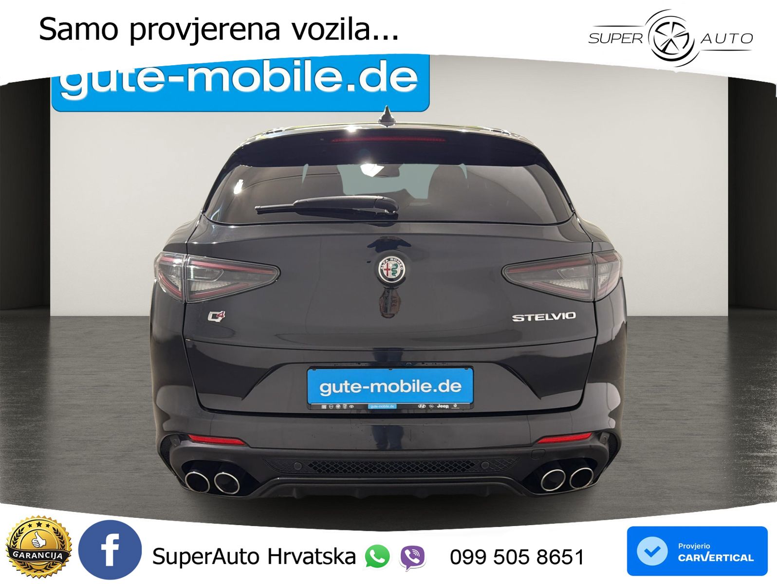 Alfa Romeo Stelvio Quadrifoglio 2.9 V6 Bi-Turbo (520 KS) Q4 Automatic LED+GR SJED+ACC