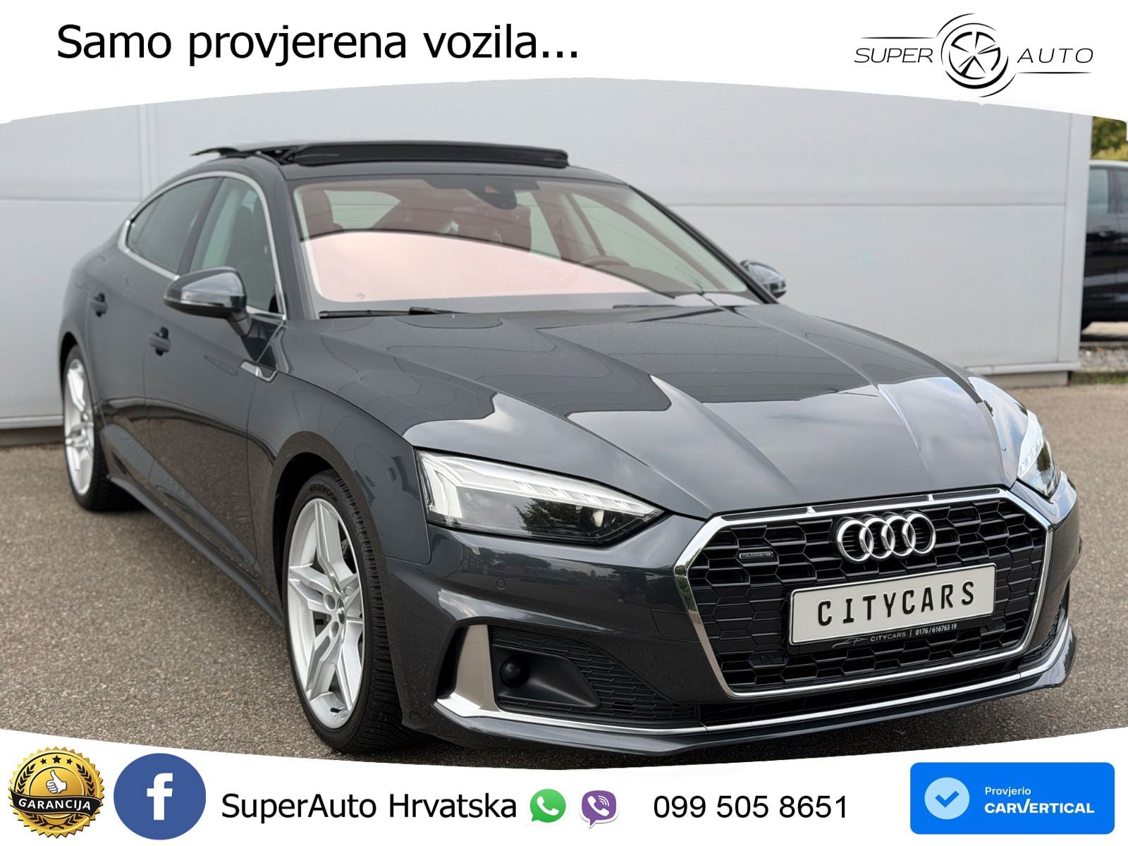 Audi A5 Sportback 40 TDI (190 KS) quattro ultra S tronic LED+GR SJED+ACC