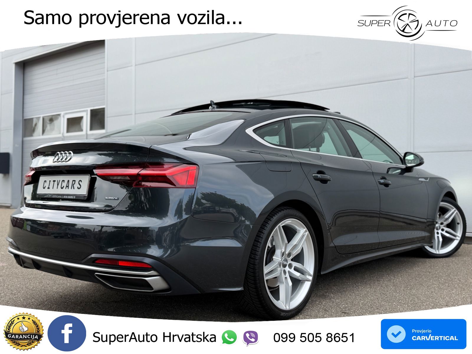 Audi A5 Sportback 40 TDI (190 KS) quattro ultra S tronic LED+GR SJED+ACC