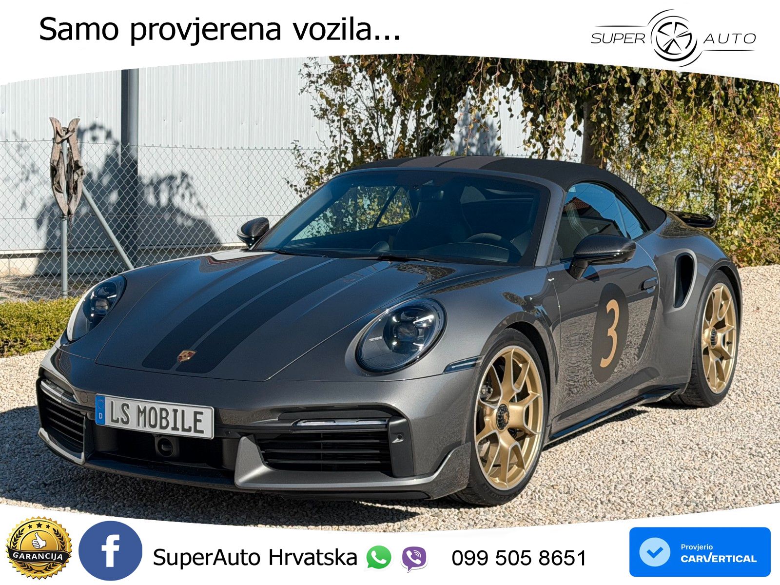 Porsche 911 Turbo S Cabriolet 3.8 (650 KS) PDK ZRAČNI+ACC+GR SJED+KAM