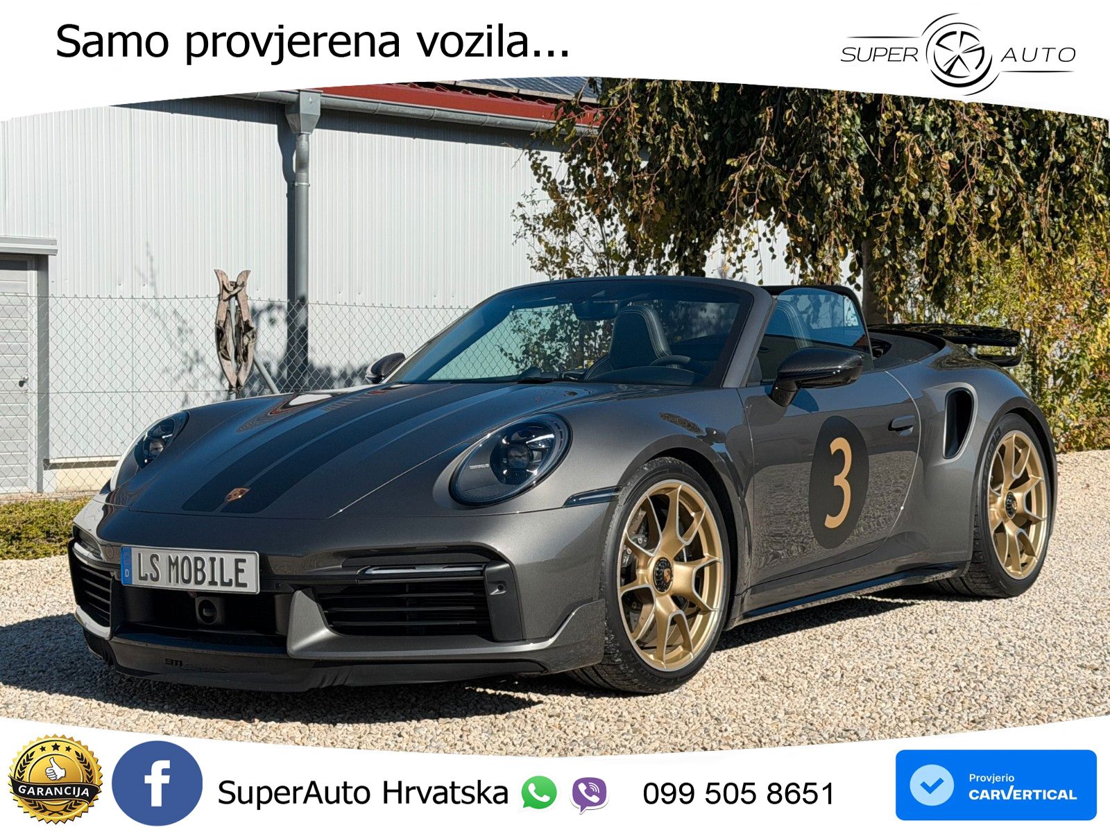 Porsche 911 Turbo S Cabriolet 3.8 (650 KS) PDK ZRAČNI+ACC+GR SJED+KAM