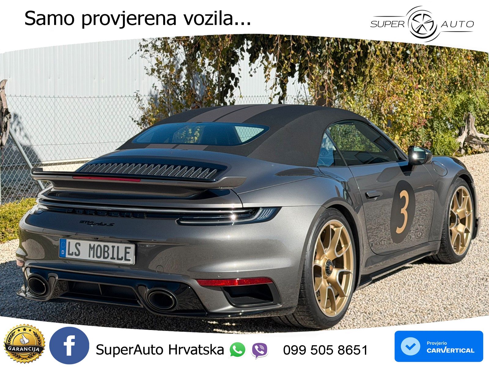 Porsche 911 Turbo S Cabriolet 3.8 (650 KS) PDK ZRAČNI+ACC+GR SJED+KAM