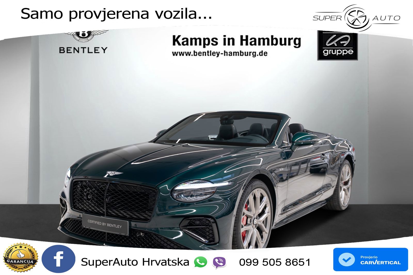 Bentley Continental GTC IV 4.0 V8 TFSi (782 KS) AWD DCT LED+GR SJED+ACC
