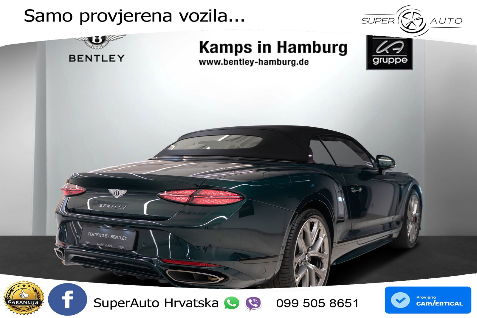 Bentley Continental GTC IV 4.0 V8 TFSi (782 KS) AWD DCT LED+GR SJED+ACC