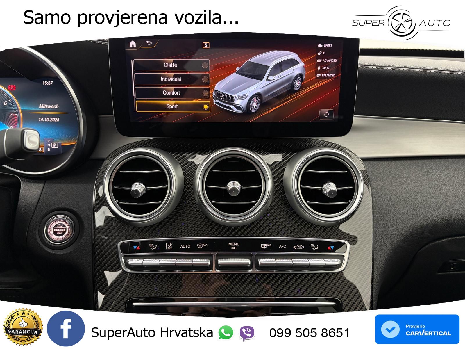 Mercedes AMG GLC 63 S V8 (510 KS) 4MATIC+ MCT ZRAČNI+ACC+4xGR SJED+KAM